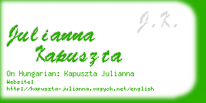 julianna kapuszta business card
